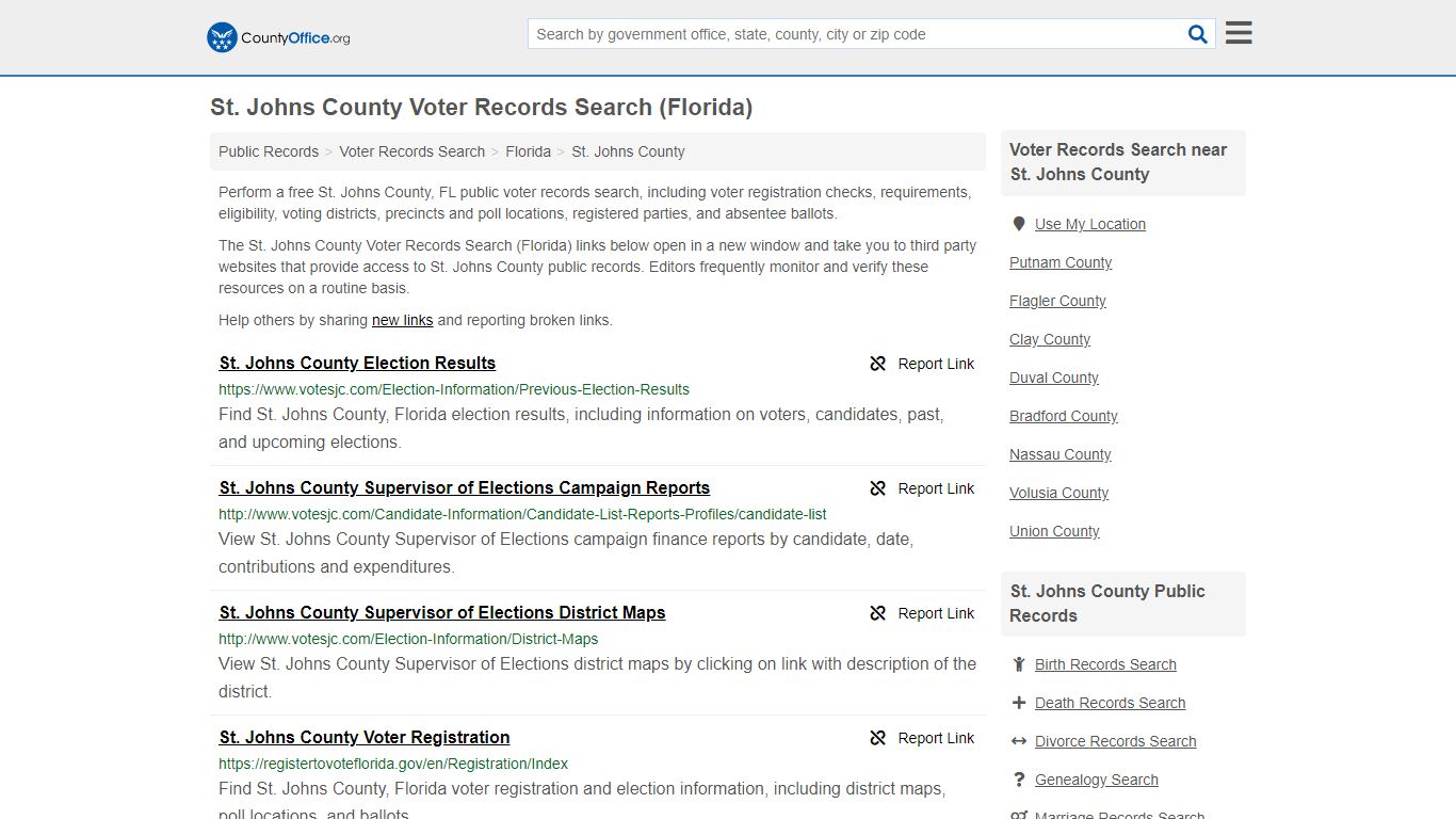 Voter Records Search - St. Johns County, FL (Election ...